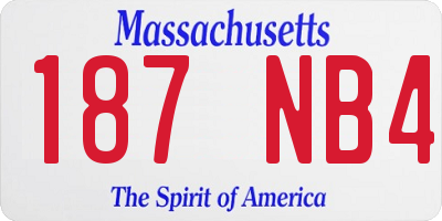 MA license plate 187NB4