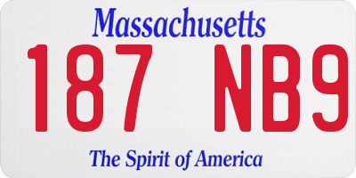 MA license plate 187NB9