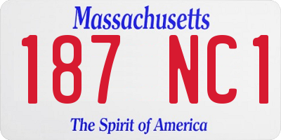 MA license plate 187NC1