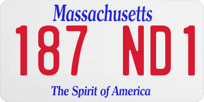 MA license plate 187ND1