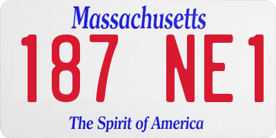 MA license plate 187NE1