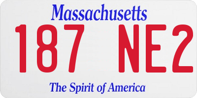 MA license plate 187NE2
