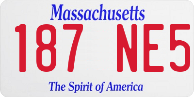 MA license plate 187NE5