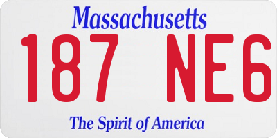 MA license plate 187NE6