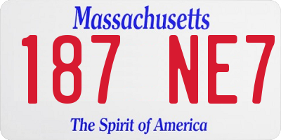 MA license plate 187NE7