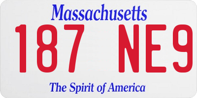 MA license plate 187NE9