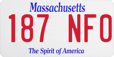 MA license plate 187NF0