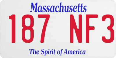 MA license plate 187NF3