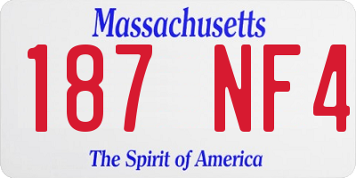 MA license plate 187NF4