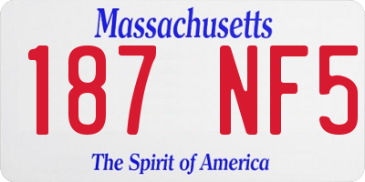 MA license plate 187NF5