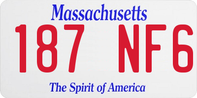 MA license plate 187NF6