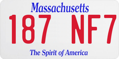 MA license plate 187NF7