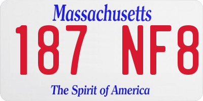 MA license plate 187NF8