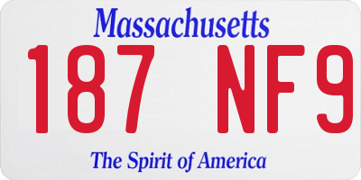 MA license plate 187NF9