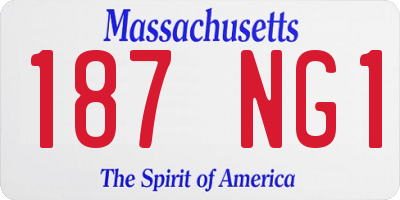 MA license plate 187NG1