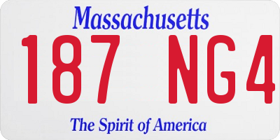 MA license plate 187NG4