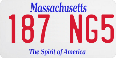 MA license plate 187NG5