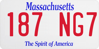 MA license plate 187NG7