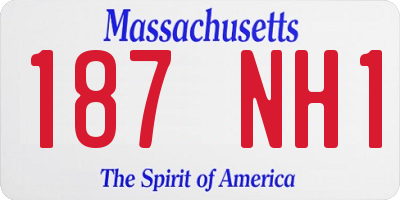 MA license plate 187NH1