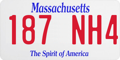 MA license plate 187NH4