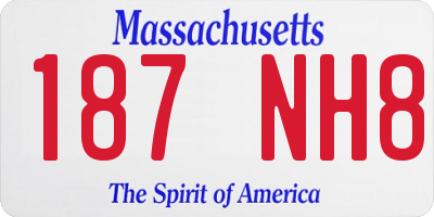 MA license plate 187NH8