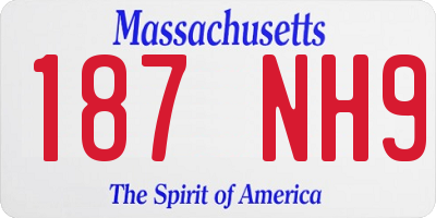 MA license plate 187NH9