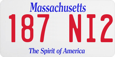 MA license plate 187NI2
