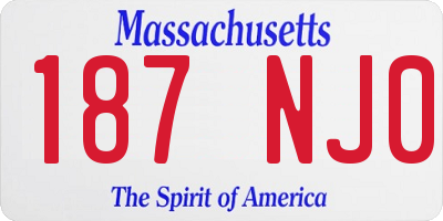 MA license plate 187NJ0