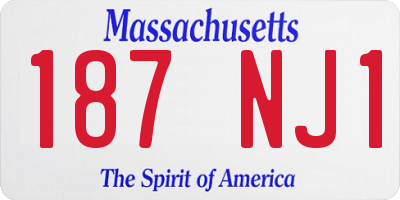 MA license plate 187NJ1