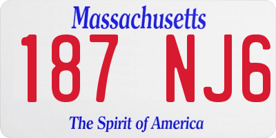 MA license plate 187NJ6