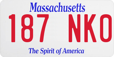 MA license plate 187NK0