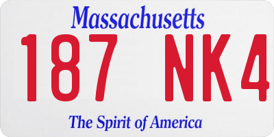 MA license plate 187NK4