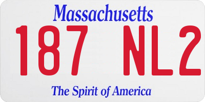MA license plate 187NL2