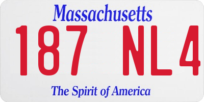 MA license plate 187NL4