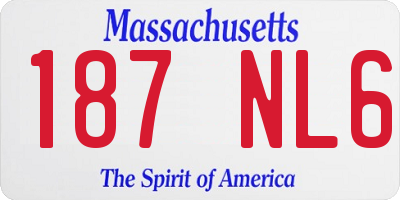 MA license plate 187NL6