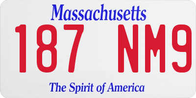 MA license plate 187NM9