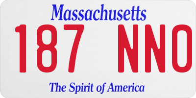 MA license plate 187NN0