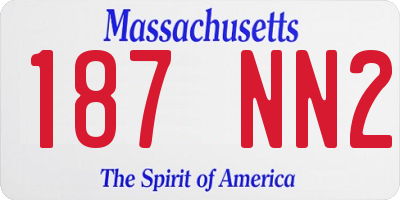 MA license plate 187NN2