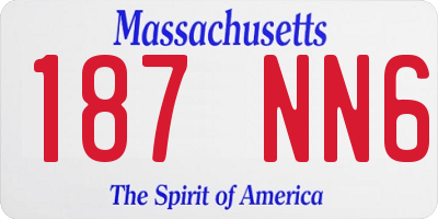 MA license plate 187NN6