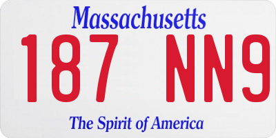 MA license plate 187NN9