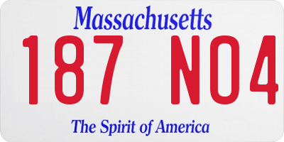 MA license plate 187NO4
