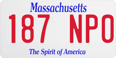 MA license plate 187NP0