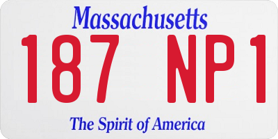 MA license plate 187NP1