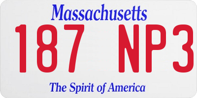 MA license plate 187NP3