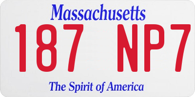 MA license plate 187NP7