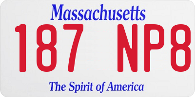 MA license plate 187NP8