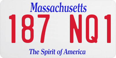 MA license plate 187NQ1