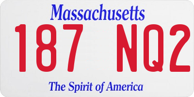 MA license plate 187NQ2