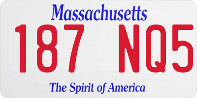 MA license plate 187NQ5