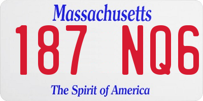 MA license plate 187NQ6